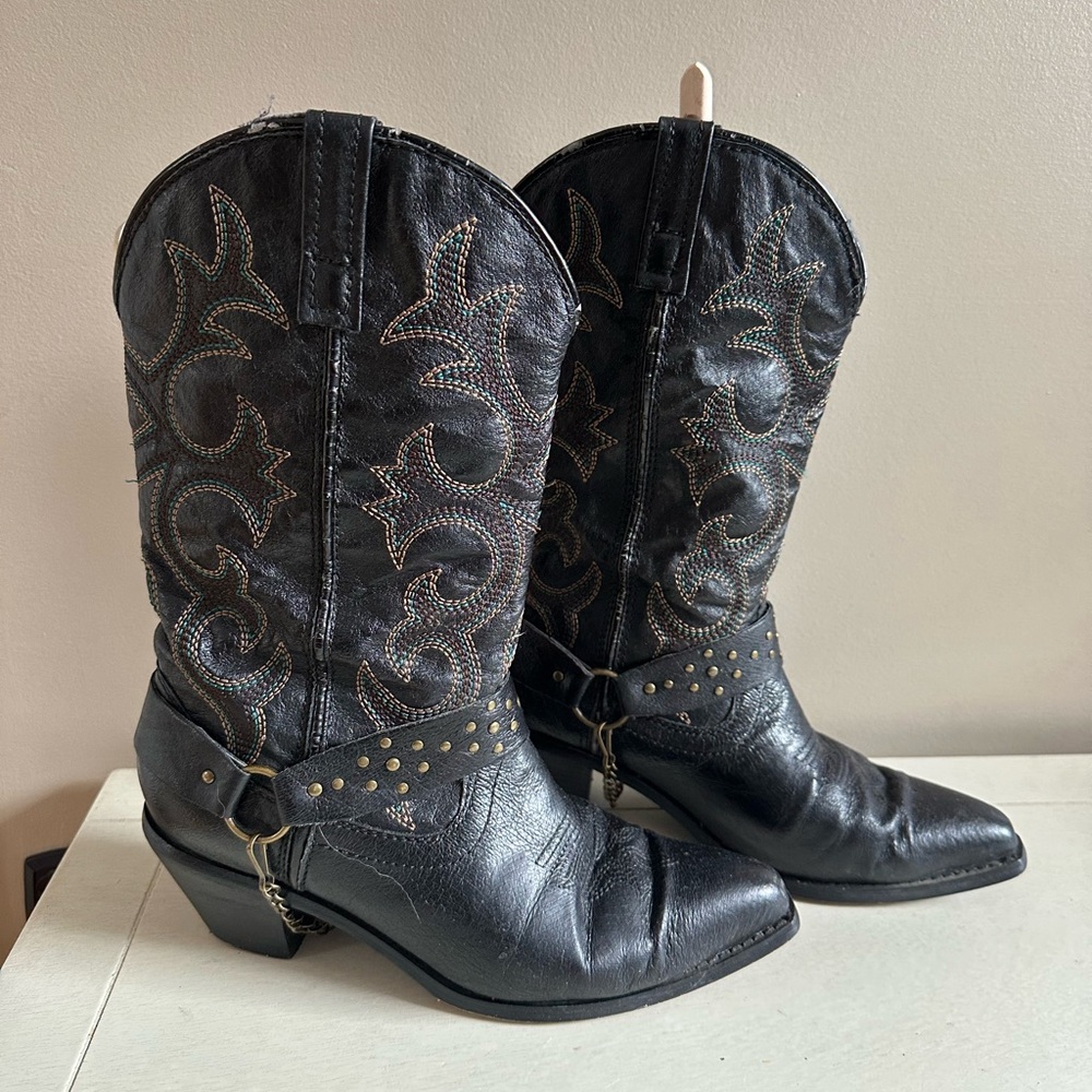 Black Western Leather Boots